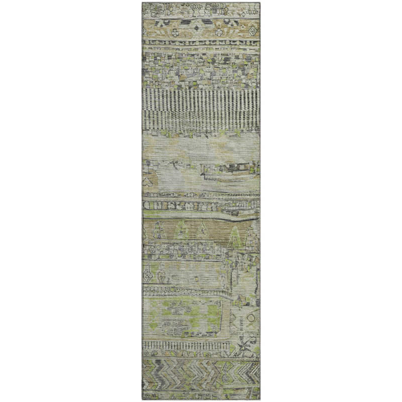 Premium Machine Washable Ashington AMF1835 Stripes Rug, Runner 2'3" x 7'6"