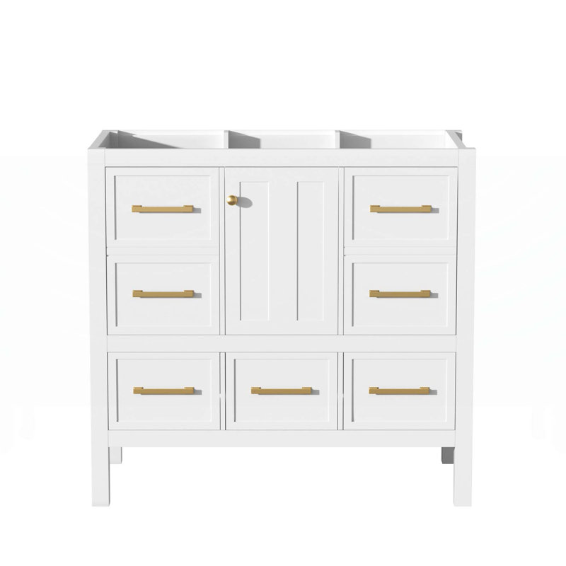 Meuble-lavabo autoportant de haute qualité avec rangement abondant et fabrication durable, Blanc