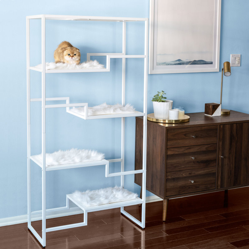 Tour pour chat 62 po Metropolitan, Blanc / fourrure blanche