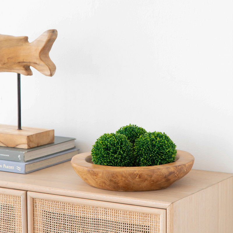 S/6 D4" Faux Boxwood Ball Bowl Filler,Green
