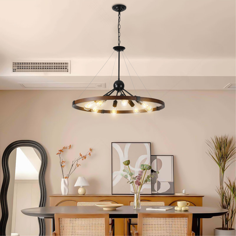 32" Rustic Industrial Chandelier