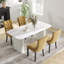 Ensemble de salle à manger rectangulaire à double piédestal avec table de salle à manger de style crème-74849810-74849811
