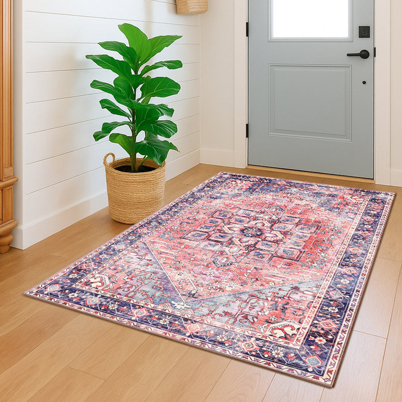 Seraphina Multicolor Machine Washable Non-Slip Stain-Resistant Traditional Vintage Medallion Bedroom Living Dining Room Area Rug - 5'x7'