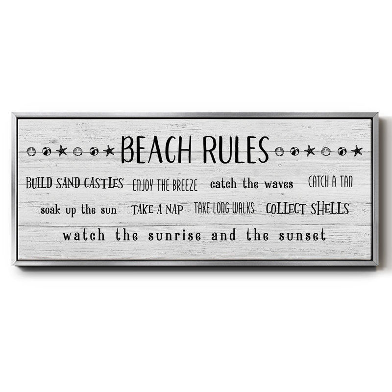 Rules of the Beach - Toile encadrée, H 8 po x l 20 po