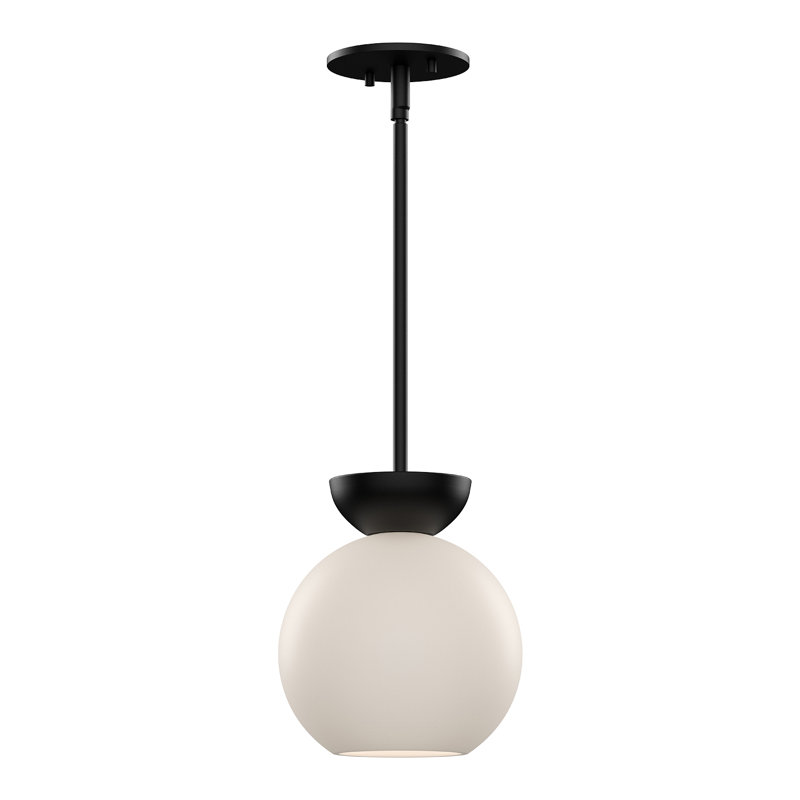 Arcadia 1 - Light Pendant, Black/Opal Glass