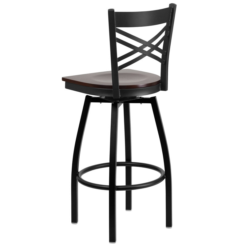 Tabouret de bar Cammie, Noyer, 1