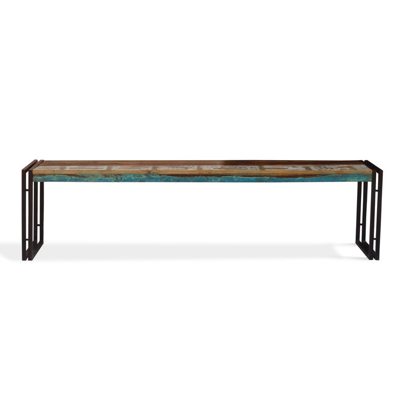 Leah Solid Wood Bench, Reclaimed, 17.5" H x 50" W x 15.75" D