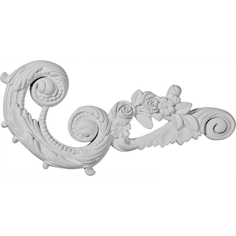 Monique 11'' White Primed Polyurethane Scroll Onlay