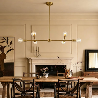 6 - Light Dimmable Linear Kitchen Island Pendant Light