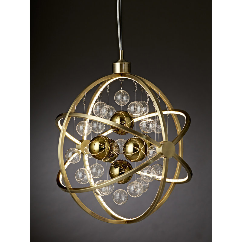 Paignt 1 - Light LED Sphere Pendant, Brass