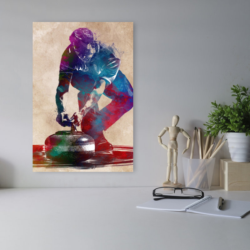 Dynamic Curling Throw Contemporary Wall Art Print 1 Piece Wrapped Canvas Wall Art, 45.72cm H x 30.48cm W