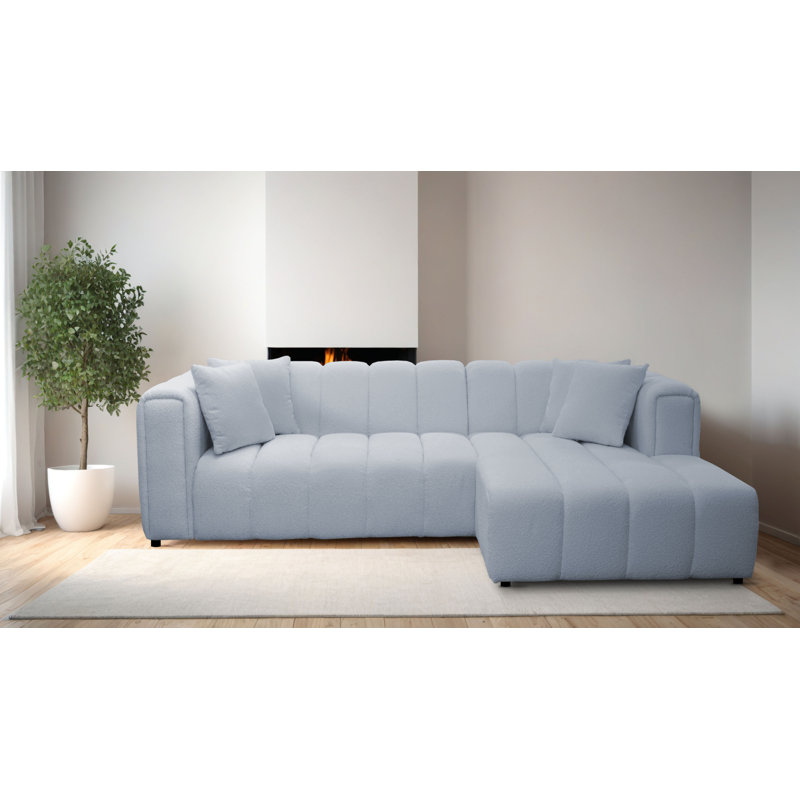 Oheneba 3 Seater Corner Sofa , Atlantic Grey, Right Hand Facing