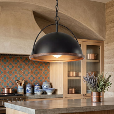 13" Metal Pendant with Adjustable Height