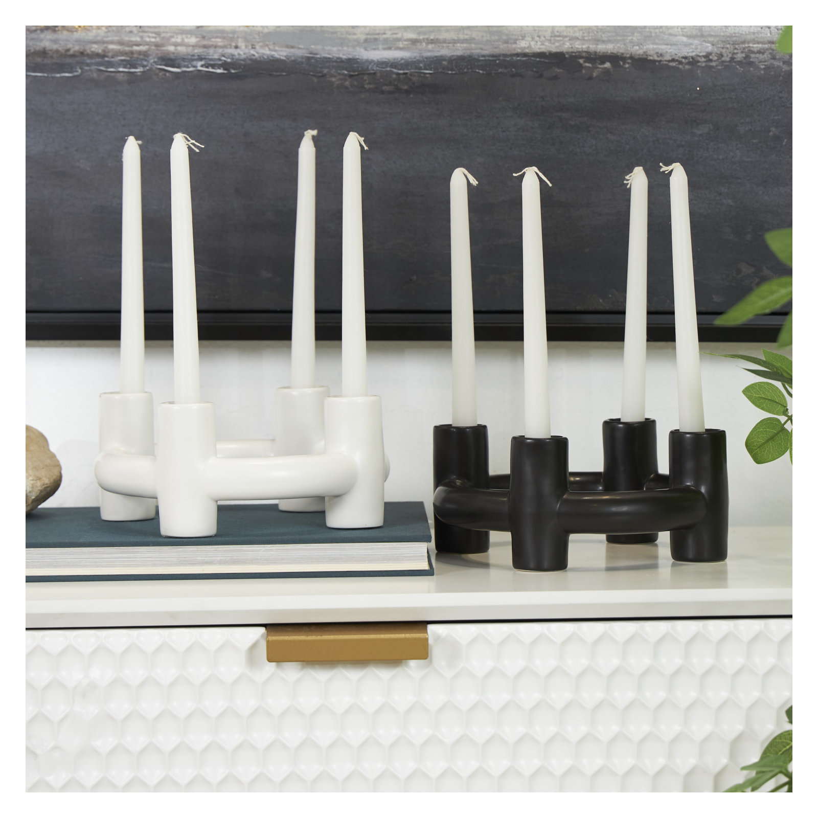 Mable 3.5'' H Earthenware Tabletop Candlestick