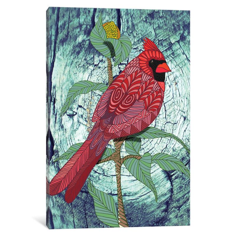 Virginie cardinal, impression sur toile tendue, H 60 po x l 40po x P 1,5 po