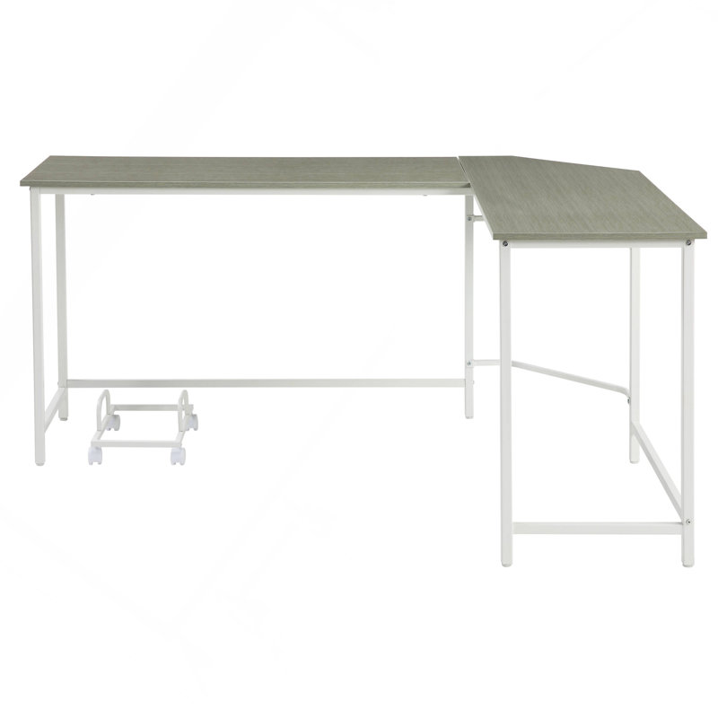 Gray And L-Shape Computer Desk