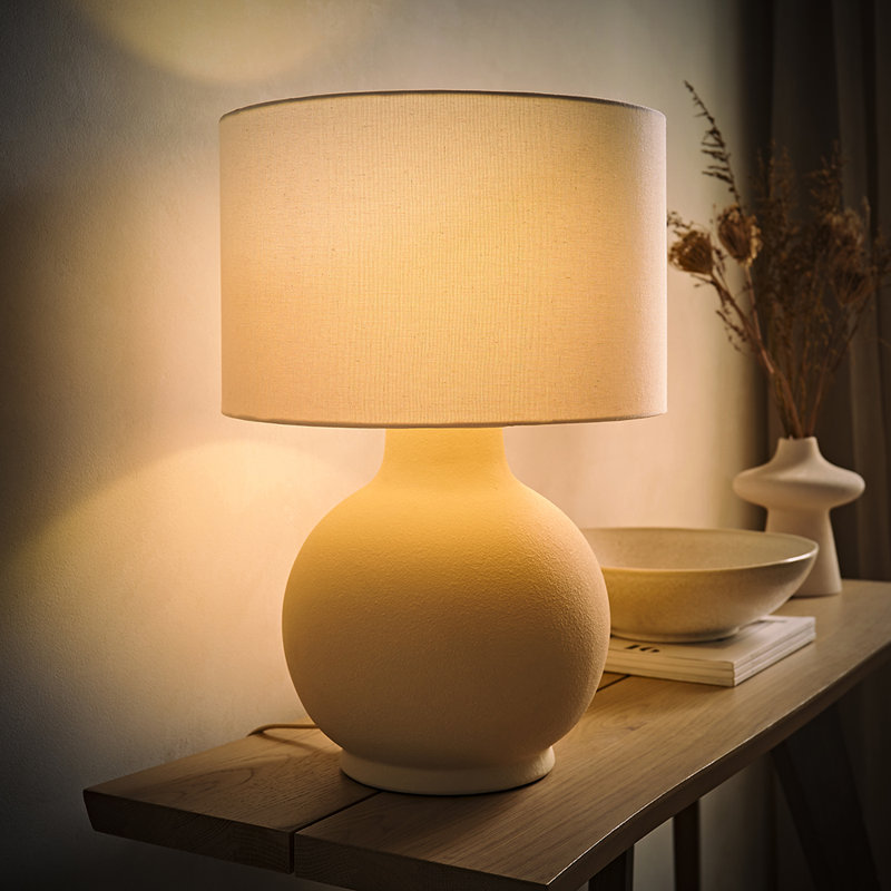 Ceramic Table Lamp, Beige 