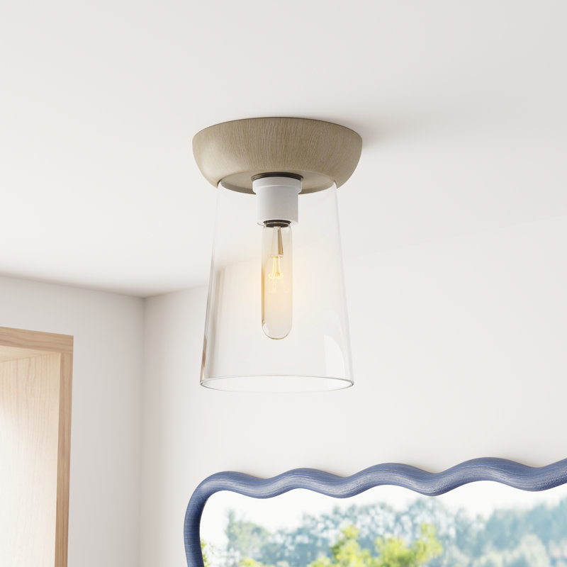 Tabitha Glass Flush Mount, White