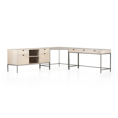 Solid Wood Modular L-Shaped Writing Desk