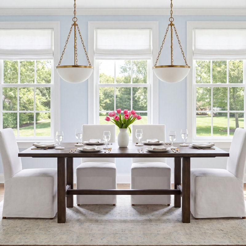 Ruiz Solid Wood Rectangular Dining Table, Walnut