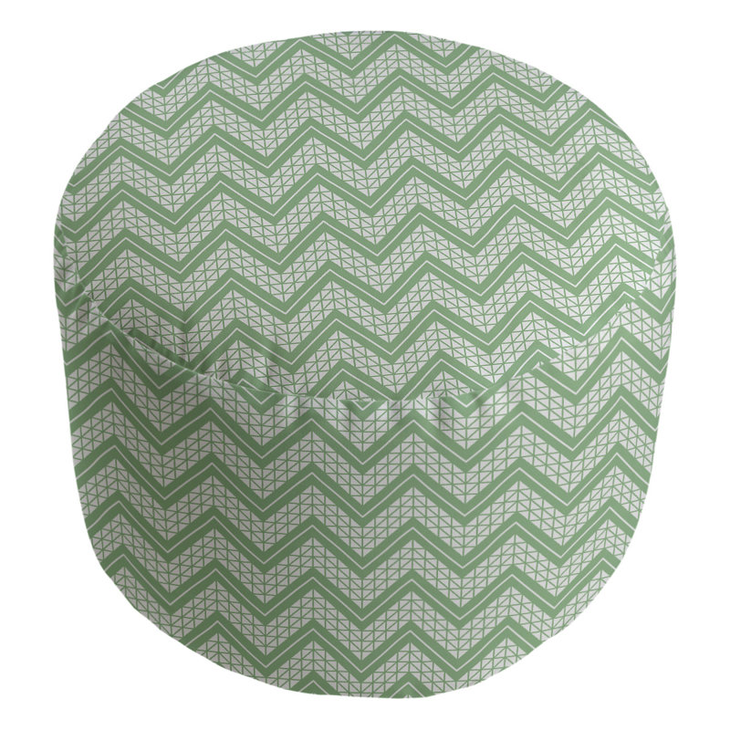 Upholstered Pouf, Green