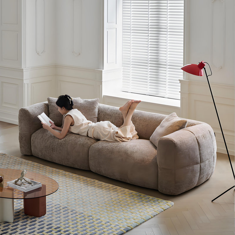 Canapé 102,36 po en chenille taupe, 102.36" W
