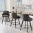 Thick Padded Cushion Wood Legs Modern Bar Stool With 360° Rotation Grey-9844847-9844844