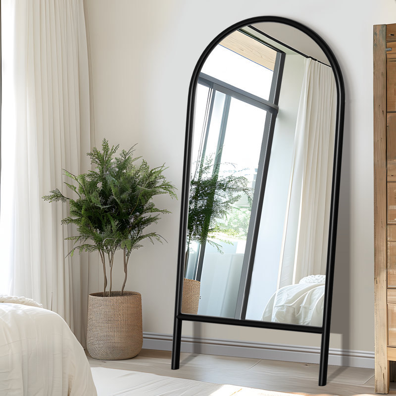 Vasilij Solid Wood Arched Mirror, 71" x 31", Black