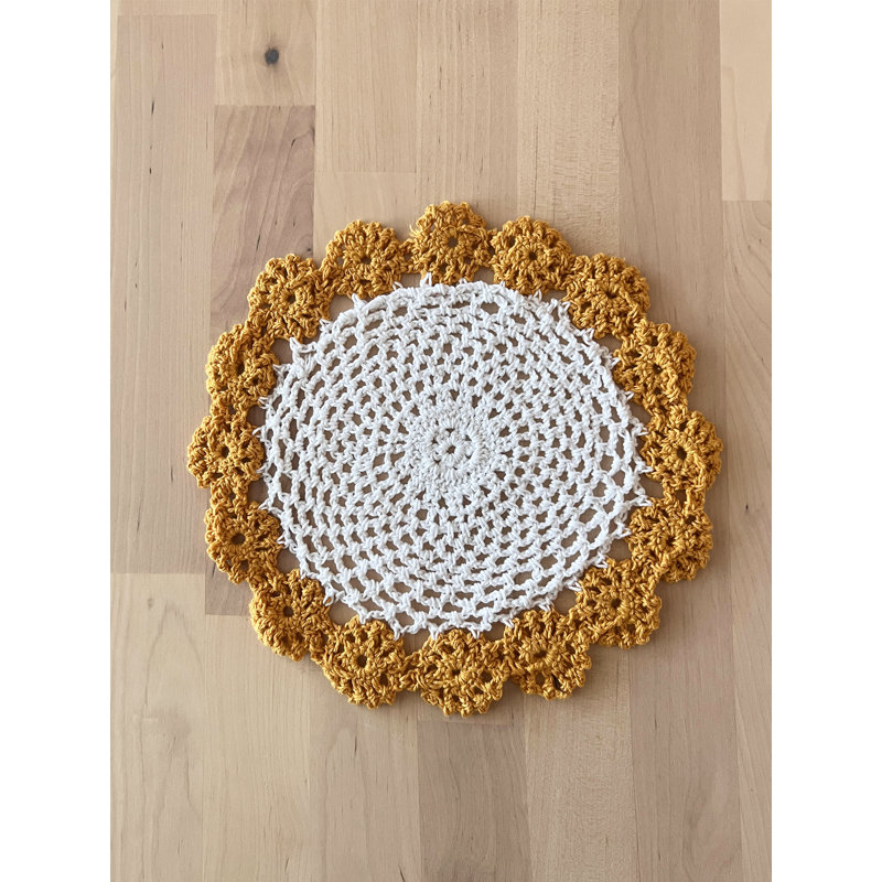Accessoire de table en coton Farlee, Jaune moutarde