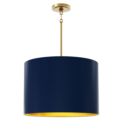 Jack Pendant - 4-Light - Modern Brass - Matte Midnight Blue With Matte Gold Interior