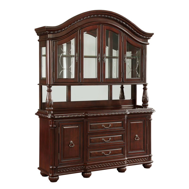 Antoinette Traditional Lighted Mahogany China Cabinet