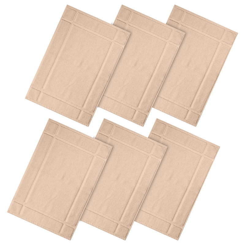 Tapis de bain 100% coton 1350 g / m² pour plancher de salle de bain, Beige, L 24 po x L 17 po