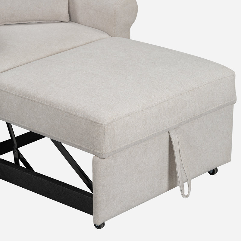 Chaise longue rembourrée Shanese, Beige