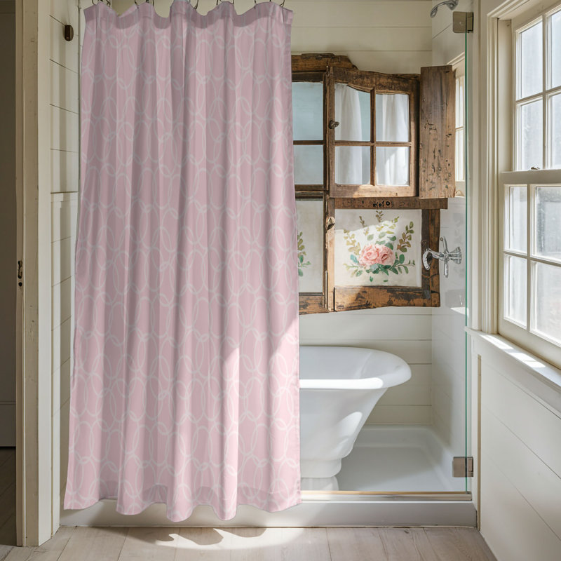 Rideau de douche 1 pièce Glitter, Rosé, H 74 po x l 71 po