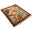 Paire de tapis biblique persan antique vert / ivoire Kerman