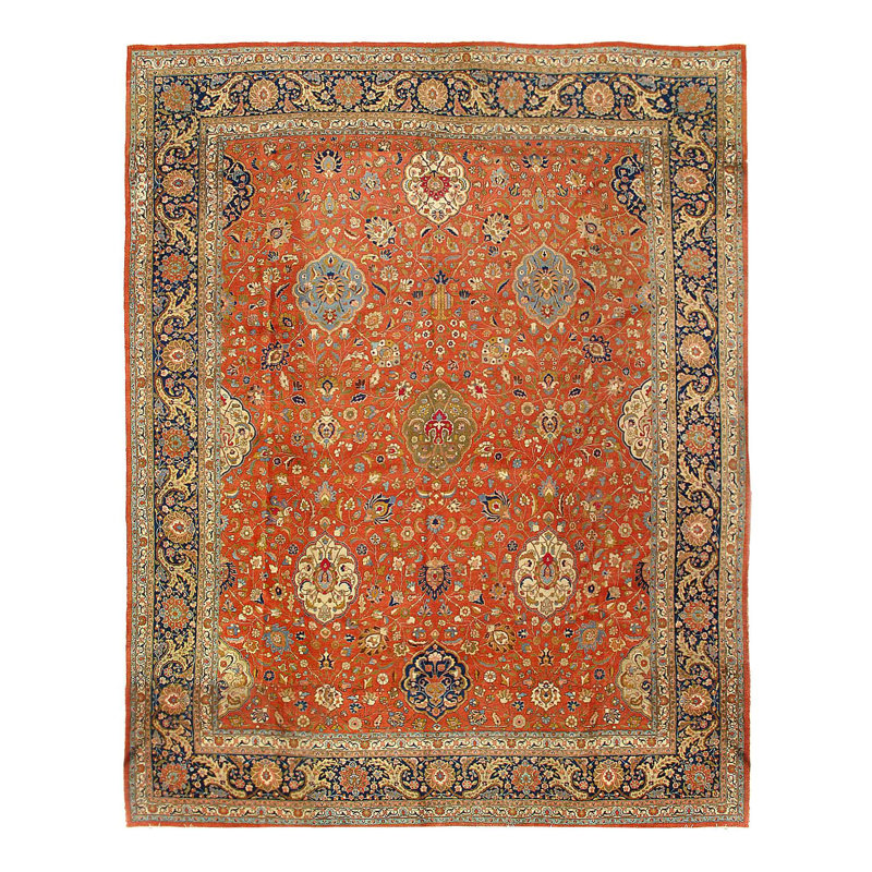 Rust Persian Antique Tabriz 12'8"x 16'2"