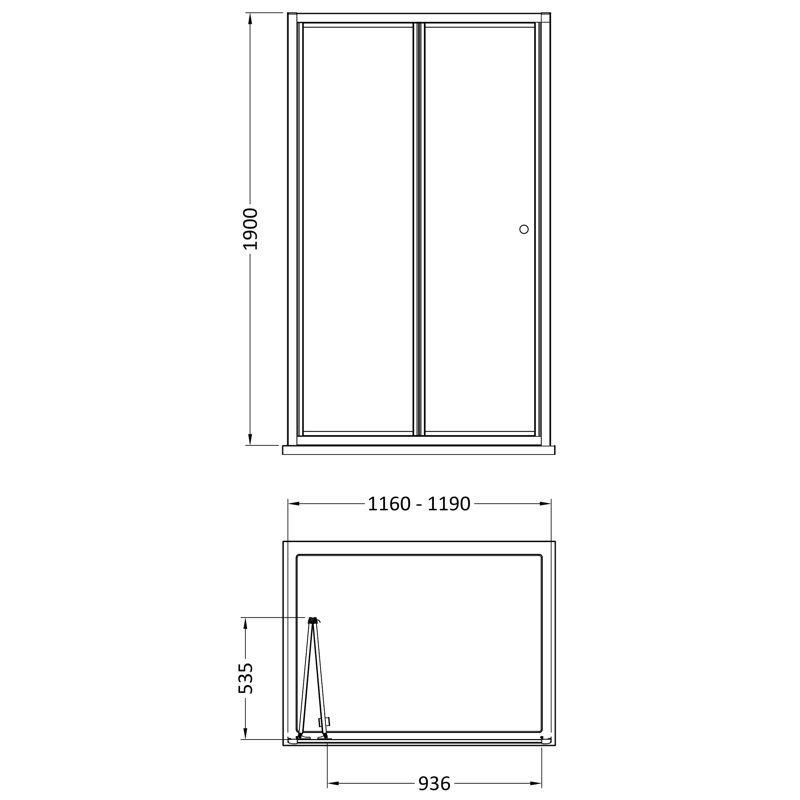 Bayswater 1200mm Chrome Bi-Fold Shower Door