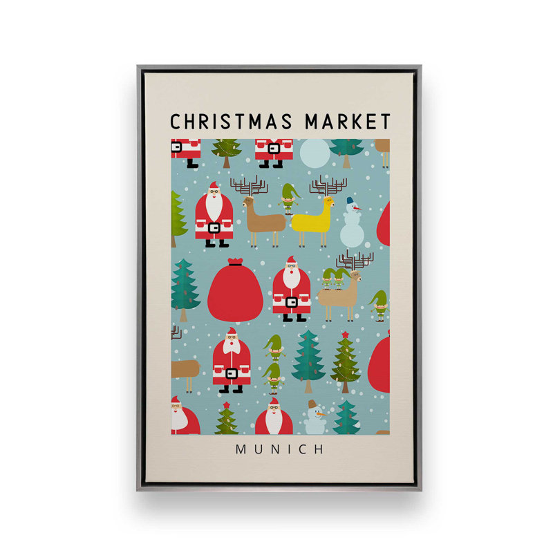 «Munich Christmas Market», reproduction sur toile, H 30,75 po x l 20,75 po, Encadrement argenté