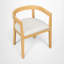 Ensemble de salle à manger 7 pièces, table rectangulaire et 6 chaises rembourrées à dossier arrondi, style scandinave, pour salle à manger et cuisine-1602557987