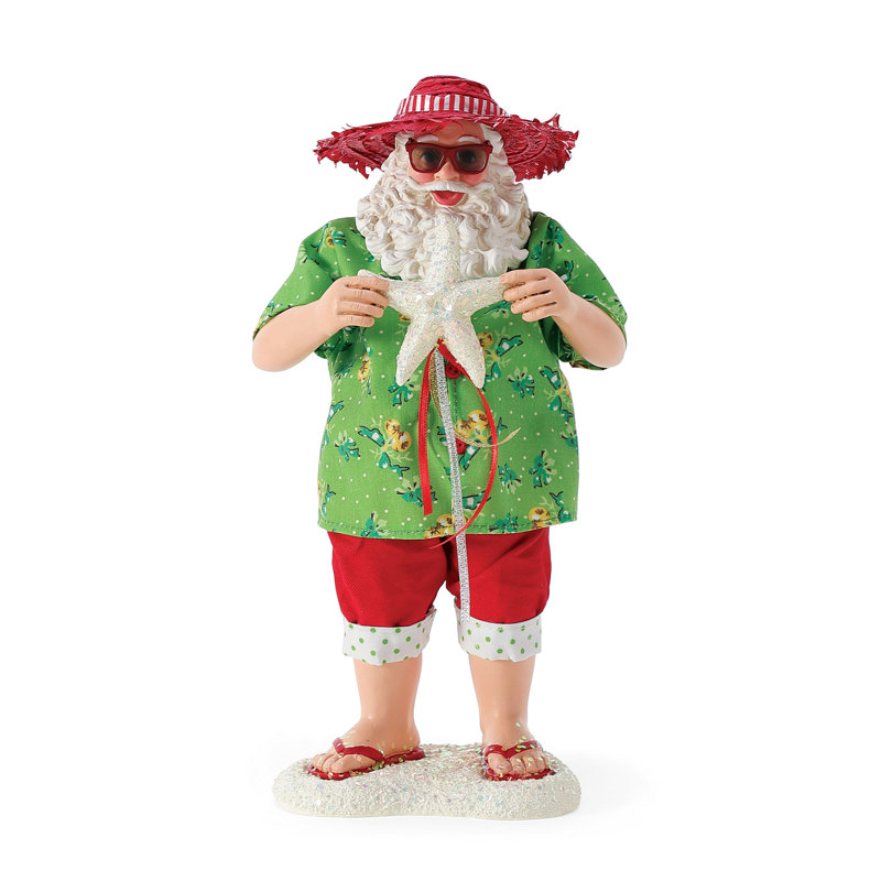 Figurine possible rêve de père Noël au bord de la mer 10,5 pouces