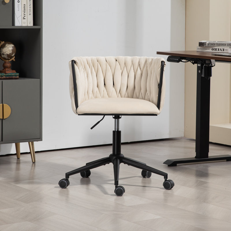 Blen Velvet Task Chair, Beige