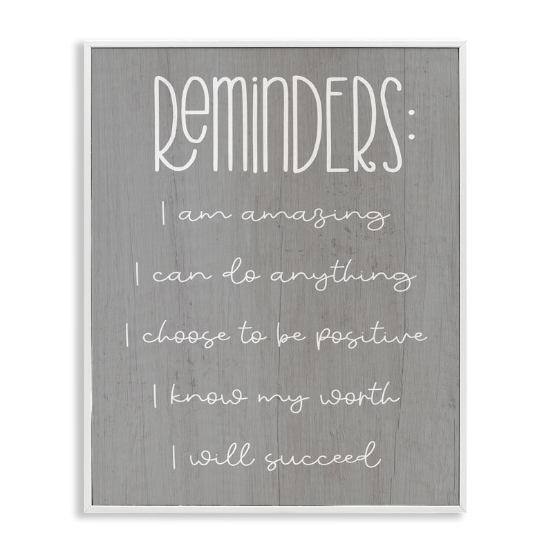 «Self Confidence Reminders», estampe numérique encadrée par Lil 'Rue bh-858, Giclée encadrée blanc bord de mer