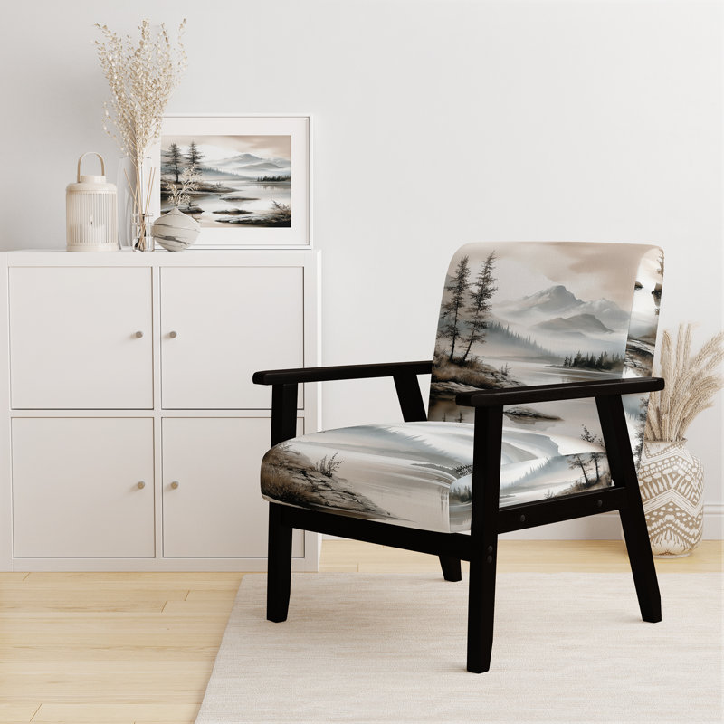 Chaise d'appoint Lake Mountain, Black Square Arms