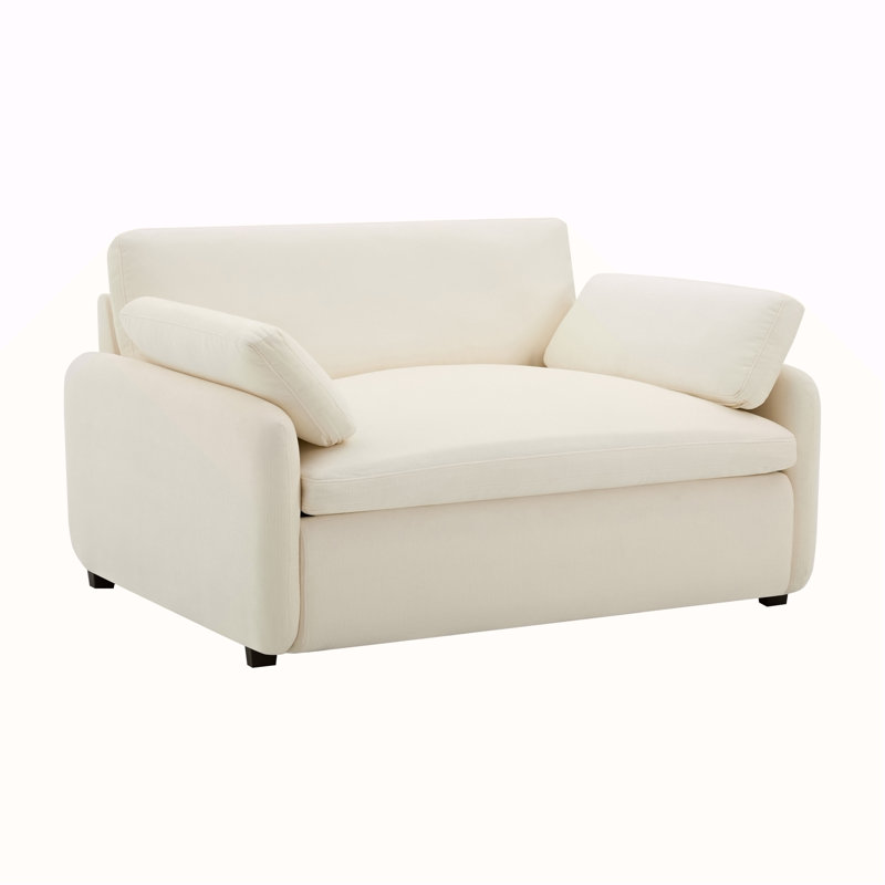 Fauteuil simple surdimensionné 50 * 43 en chenille, siège extra large et profond pour un confort ultime, fauteuil rembourré moderne avec coussins, parfait pour le salon et la chambre à coucher