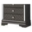 Commode noire G6702 - Tiroir texturé champagne argenté