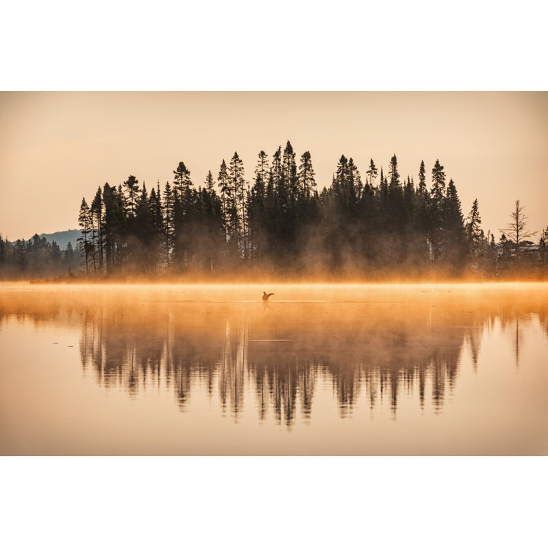 Lever de soleil brumeux au lac de Benedek, H 8 po x l 12 po