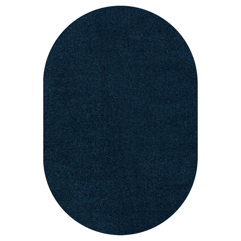 Tapis bleu marine Airids, Ovale 6 pi 2 po x 9 pi