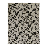 Hand-Knotted High-Quality Ivory and Black Area Rug