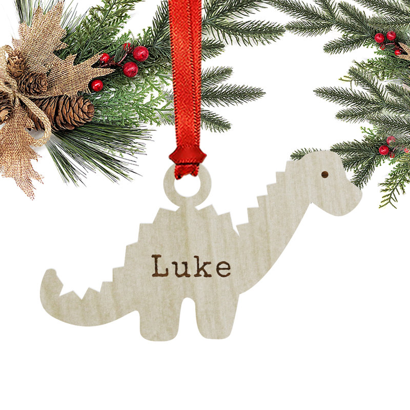 Ornement de noël en bois gravé au laser personnalisé