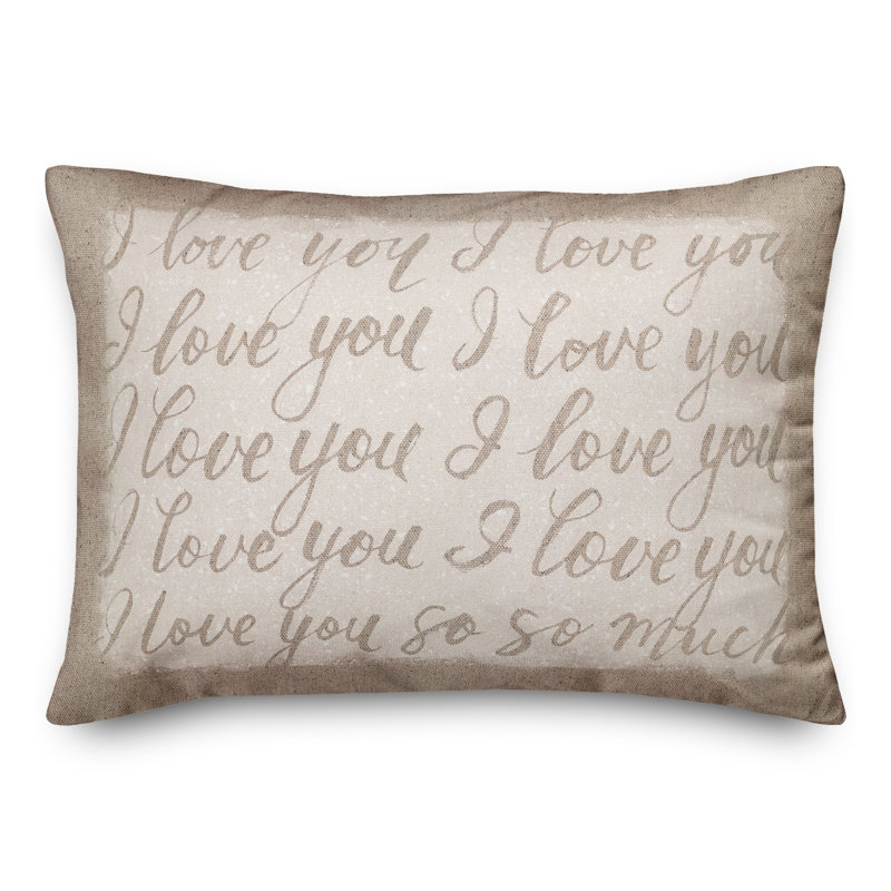 Coussin extérieur I Love You Script